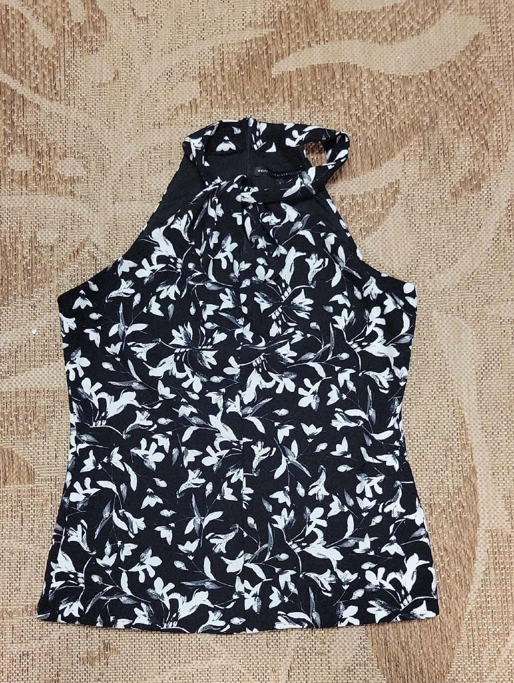 Black & White Floral Tank White House Black Market